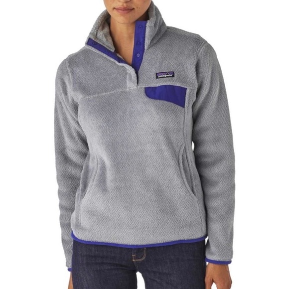 Patagonia Other - Women's Patagonia Gray & Blue Polartec Plush Thermal Pro Fleece Pullover Jacket